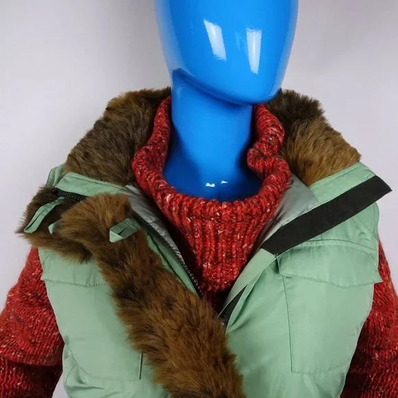 Solstice Green Insulated Vest Womens M 8 10 Faux Fur Trim Hooded Waterproof Ski - Picture 6 of 8